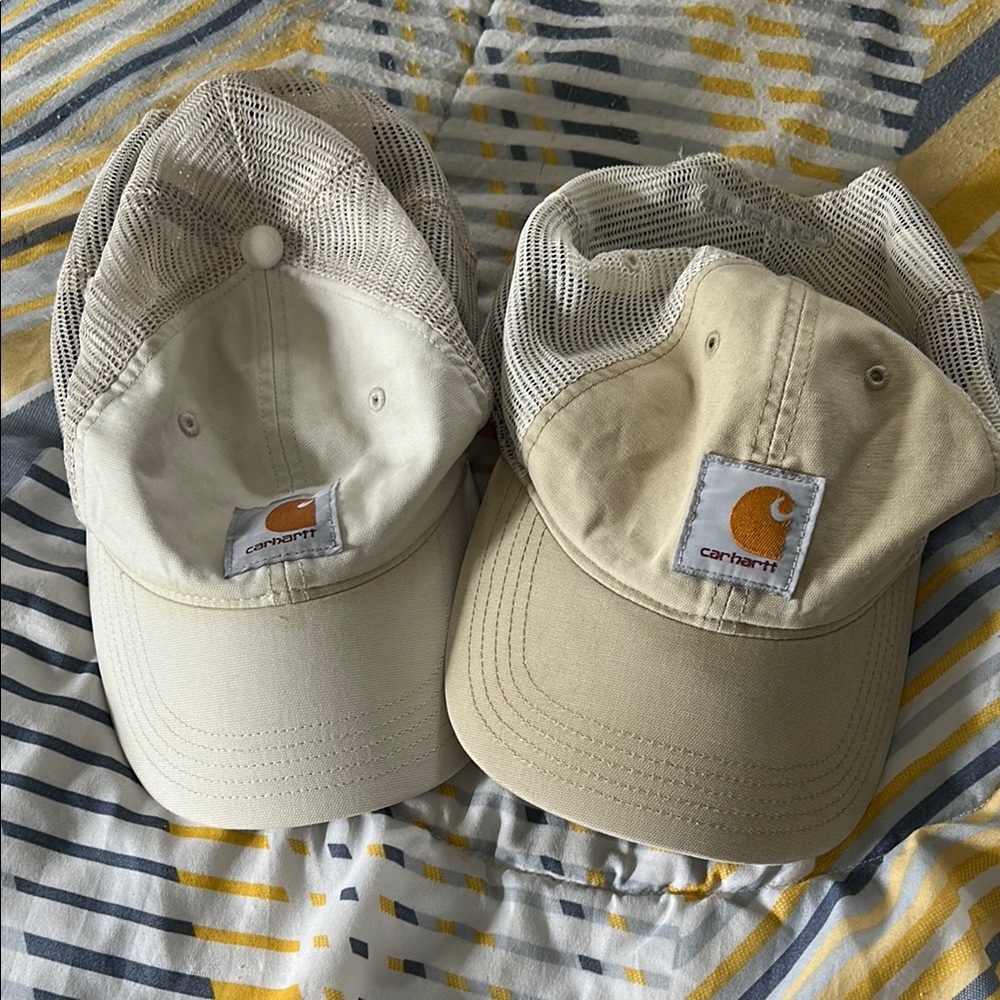 Carhartt Cream Canvas Hat Classic Logo